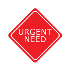  Grunge red urgent need rubber stamp