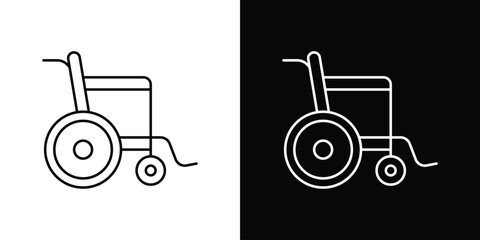 Wheelchair icons with Editable strokes set for UI UX