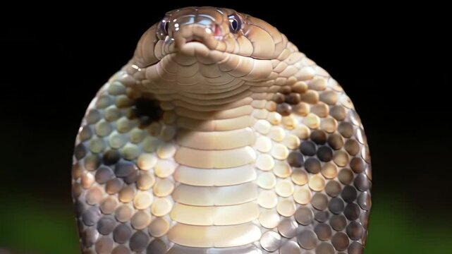 intense cobra snake head detail close up