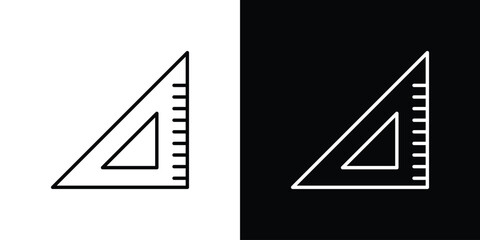 Triangle ruler icons with Editable strokes set for UI UX