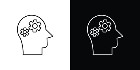 Thinking icons with Editable strokes set for UI UX