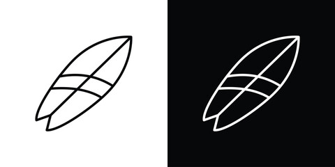 Surfing icons with Editable strokes set for UI UX