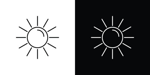 Sun icons with Editable strokes set for UI UX