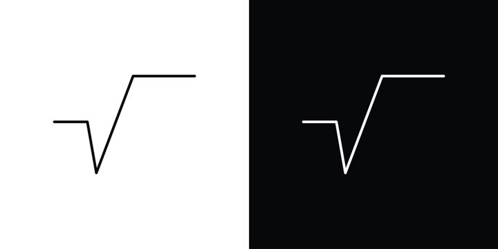 Square root icons with Editable strokes set for UI UX