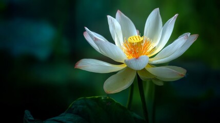 Close-up of white lotus in the pond