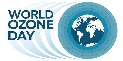 Minimalist World Ozone Day Graphic with Earth and Layers