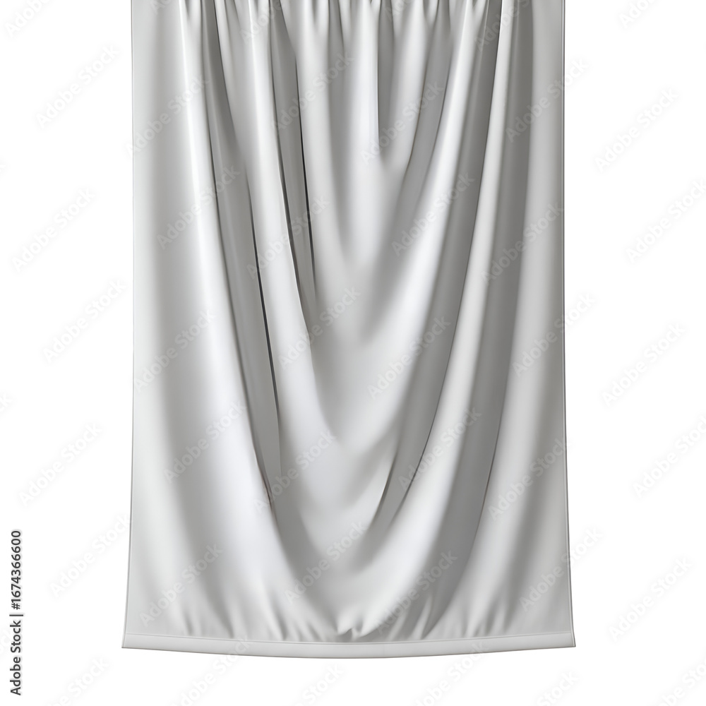 Poster draped fabric mockup: white cloth background with seamless texture for design projects.