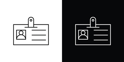 ID badge icons with Editable strokes set for UI UX