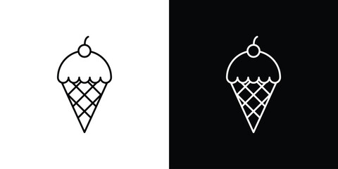 Ice cream icons with Editable strokes set for UI UX