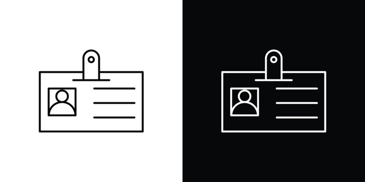 ID badge icons with Editable strokes set for UI UX