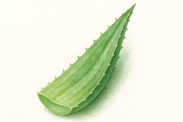 Fresh aloe vera leaf showcasing the unique spiny texture and vibrant green color