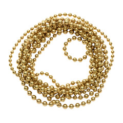 Obraz premium Golden Ball Chain on Transparent Background, a Decorative Element for Crafts and Design Projects