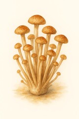 Unique cluster of mushrooms growing in natural habitat during daylight