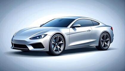 Modern silver coupe sports car
