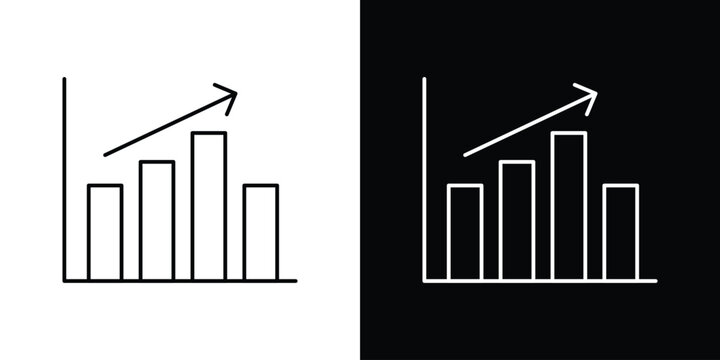 Chart histogram icons with Editable strokes set for UI UX
