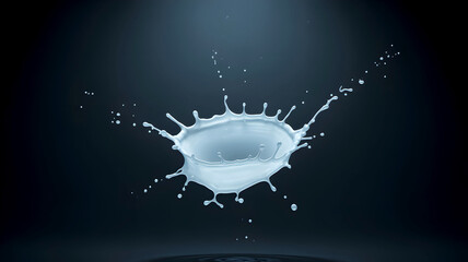 Dynamic splash of liquid creates mesmerizing crown shape against dark background