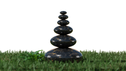 stone pebbles stacked on top of each other, transparent background