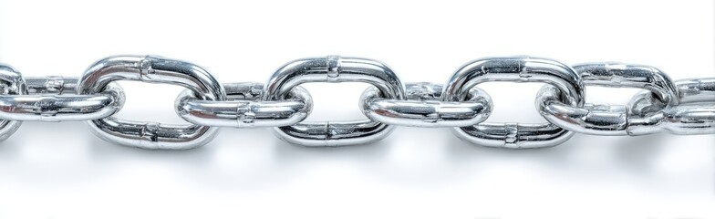 Obraz premium A stainless steel chain, links connected