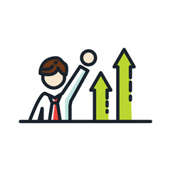 Icon with simple line vector illustration design