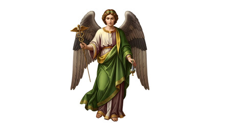 Archangel Raphael Isolated Illustration