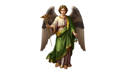 Archangel Raphael Isolated Illustration