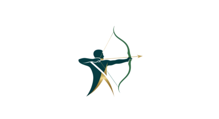Archery Athlete with Bow and Arrow