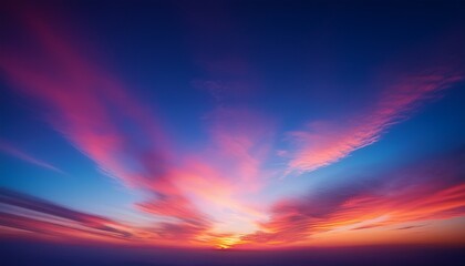 dance of colors in the sky as day transitions to night against a gradient background ai generated