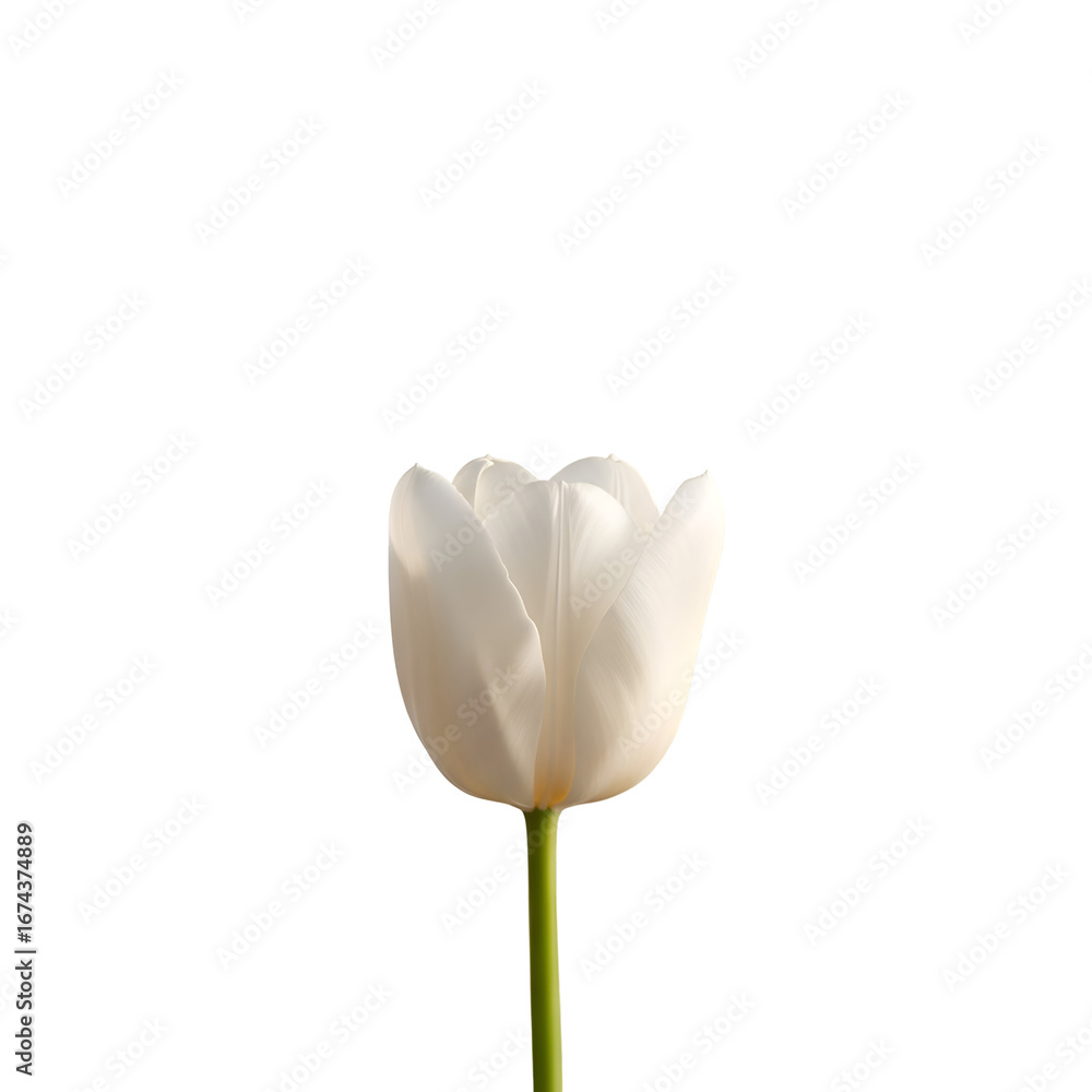 Poster create stunning images with a white tulip on transparent background