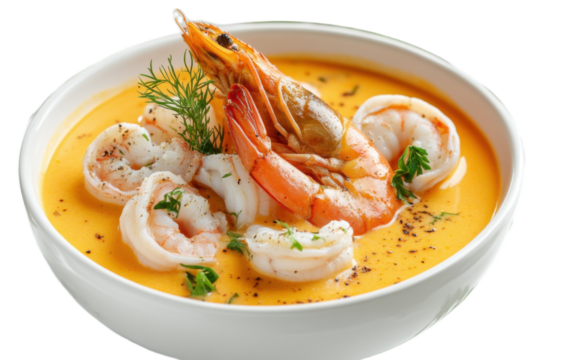 Crema de marisco Seafood cream on transparent background, png