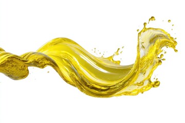 Yellow liquid in a dynamic, flowing splash