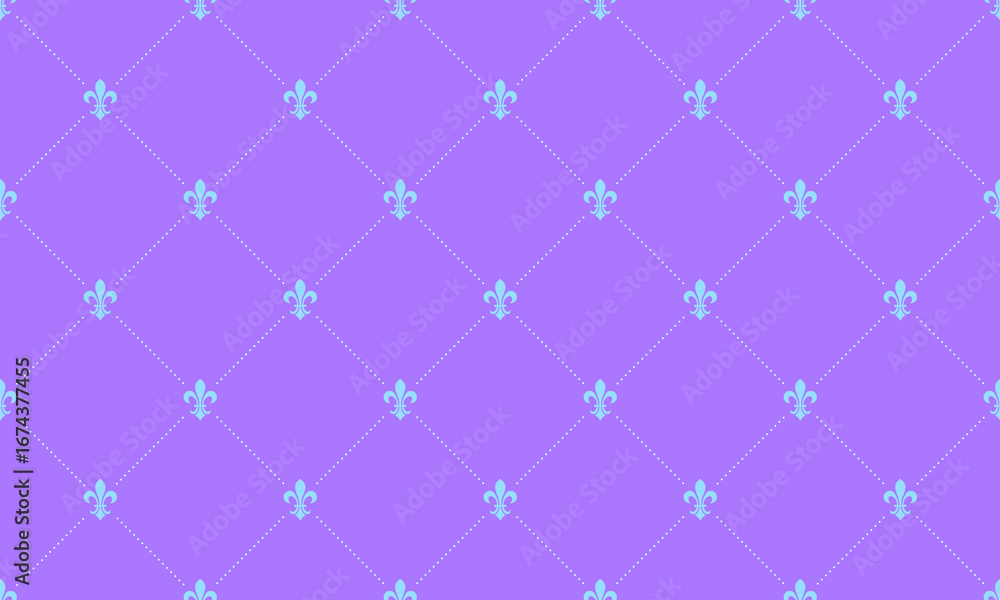 Aufkleber elegant pastel purple background featuring a repeating fleurdelis pattern. perfect for adding a touc