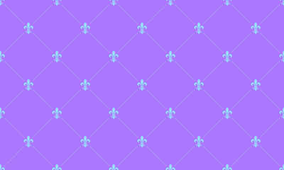 Elegant pastel purple background featuring a repeating fleurdelis pattern. Perfect for adding a touch of regal sophistication to websites, invitations, or social media.