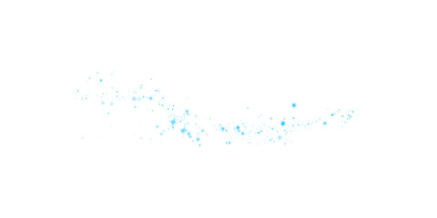 The blue dust, sparks and stars shine with special light. Sparkles on a transparent background. Christmas light effect. Sparkling magical dust particles.
