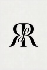Elegant black monogram design serif script