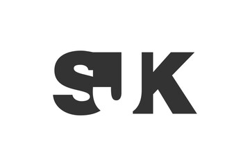 SJK logo design. Initial letter S J K bold font style for tech startups, consulting, corporate branding. Creative company name, headlines typography identity, trendy logotype.