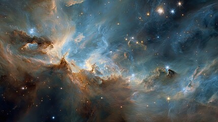 Obraz premium Cosmic cloud nebula, swirling hues of space