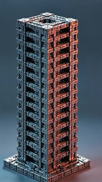 Intricate Modular Building Structure: Geometric Design with Interlocking Components