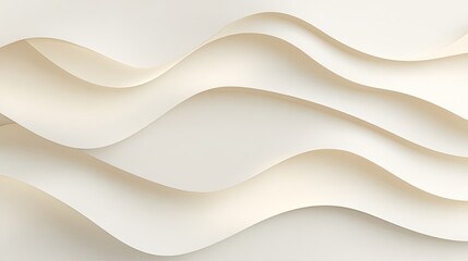 Abstract, layered, wavy shapes in a light cream color.  Soft, flowing, and smooth lines create a sense of movement and depth