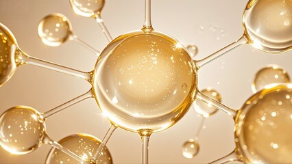 golden christmas ball,Golden Molecular Structure with Bubbles