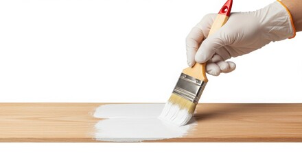 Painting wooden board with white paint