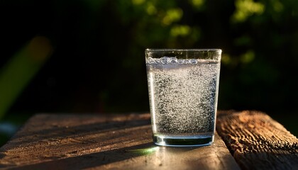 sparkling water in a glass tumbler