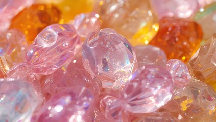 Bright stones close-up in rainbow colors.
