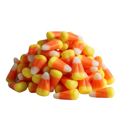 Pile of halloween candy corn : elements for halloween on transparent background
