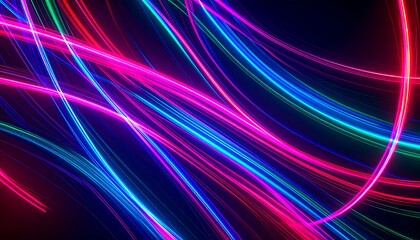 Abstract neon light trails