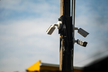 Security Cameras on Utility Pole Setup