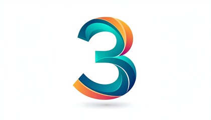 Fototapeta premium Abstract number three design