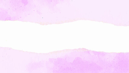 Obraz premium Torn Paper Banner with Light Pink Watercolor Wash and White Space ripped paper background