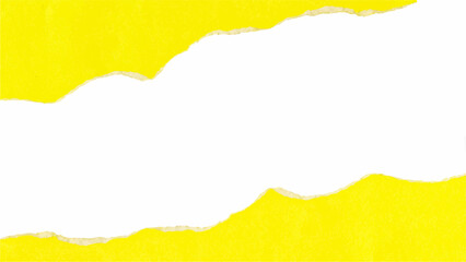 Vivid Yellow Ripped Paper Edge with White Copy Space torn paper bright