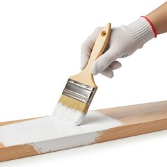 Painting wooden board with white paint