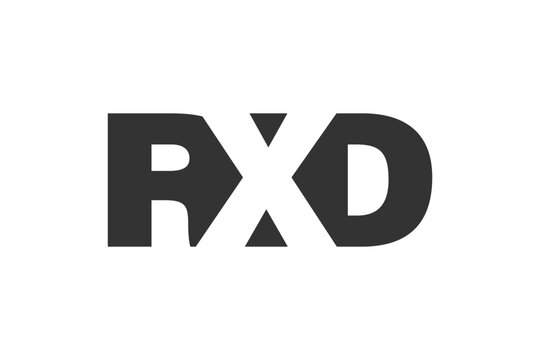 RXD logo design. Initial letter R X D bold font style for tech startups, consulting, corporate branding. Creative company name, headlines typography identity, trendy logotype.